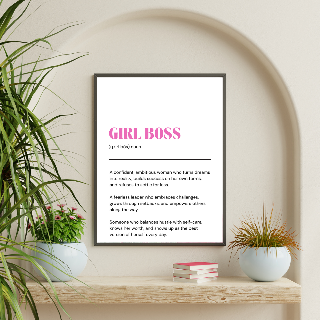 Girl Boss Meaning Wall Print