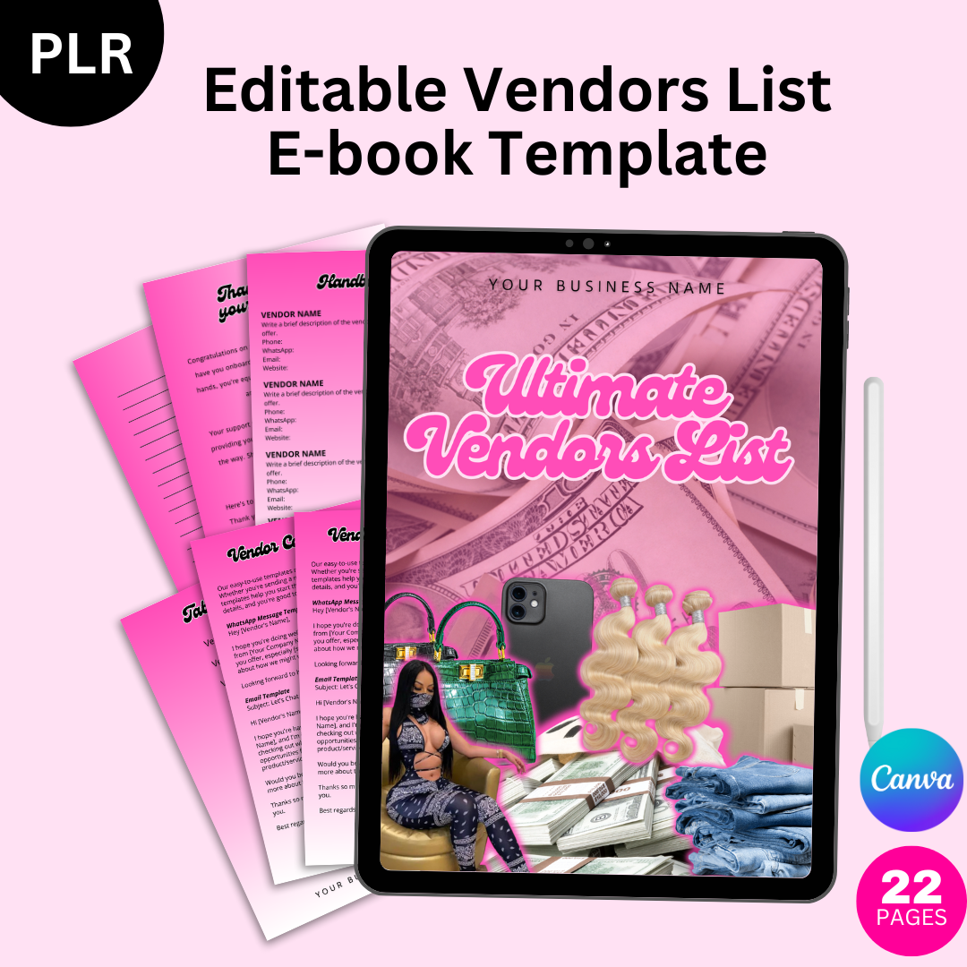 Editable Vendors List E-book Template