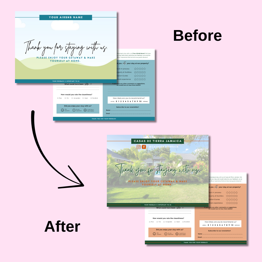 Airbnb Feedback Postcard Template