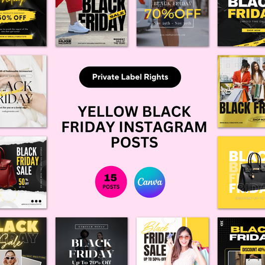 Yellow Black Friday Instagram Posts