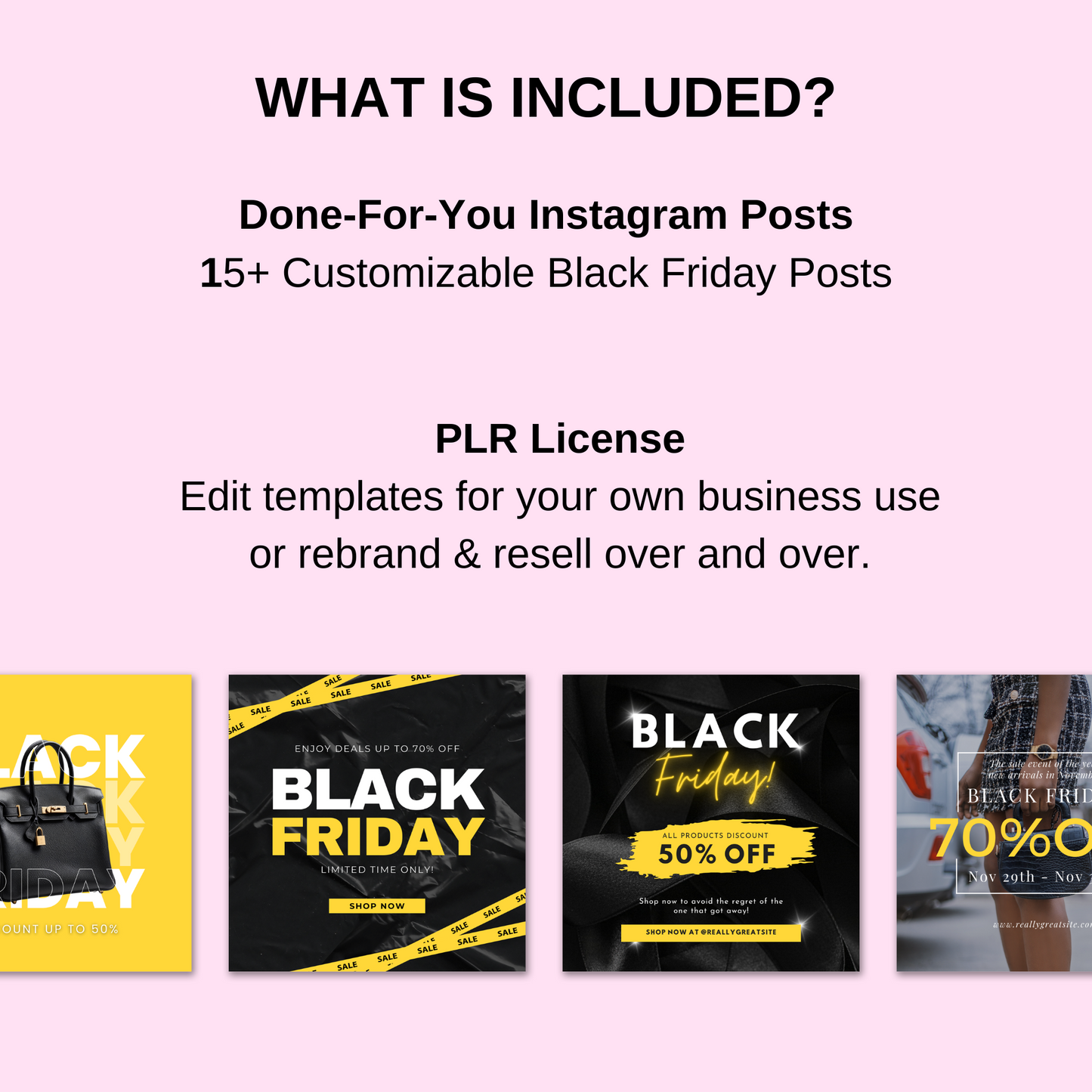 Yellow Black Friday Instagram Posts