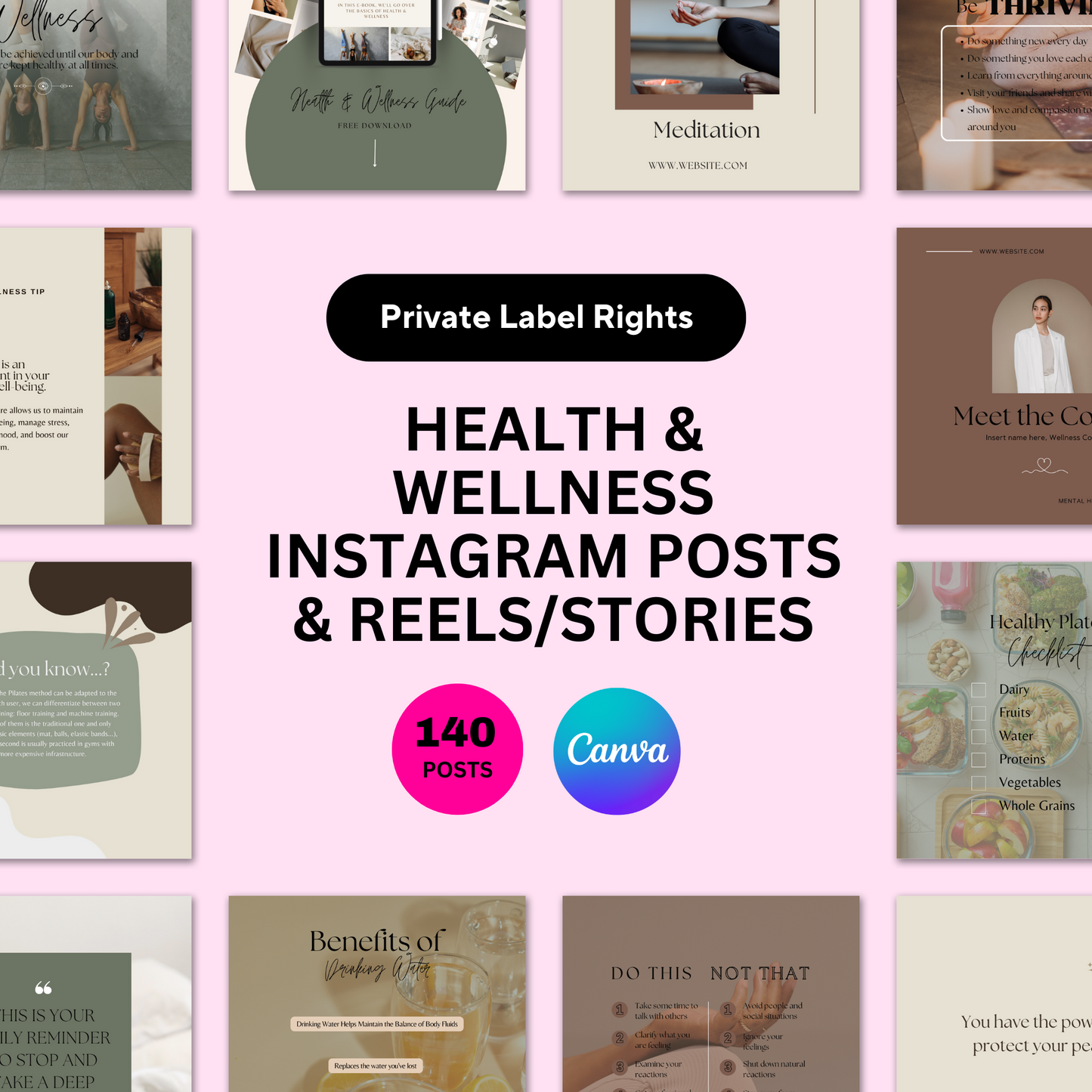 Health & Wellness Instagram Posts & Reels/Stories