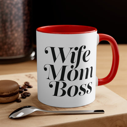 Wife Mom Boss Coffee Mug, 11oz