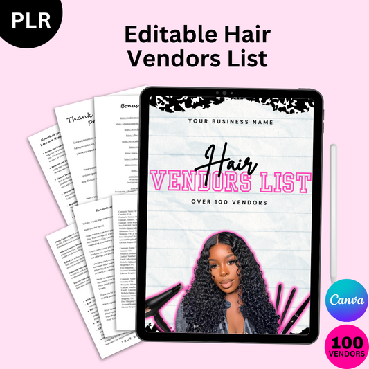 PLR Editable Hair Vendors List