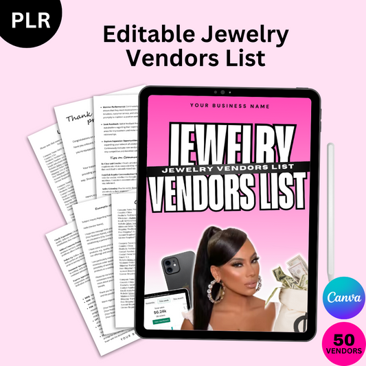 PLR Editable Jewelry Vendors List