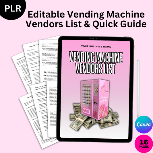 PLR Editable Vending Machine Vendors List