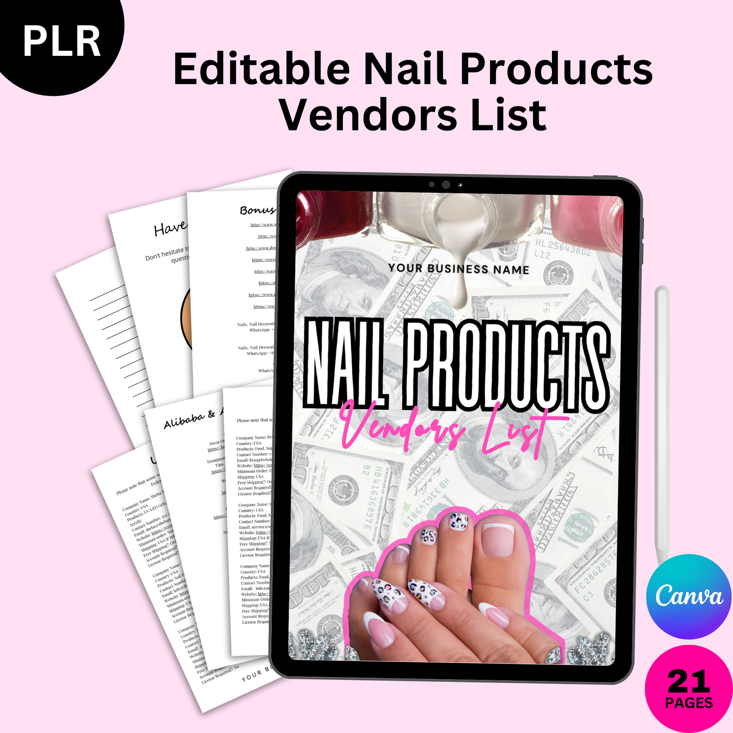 PLR Editable Nail Products Vendors List