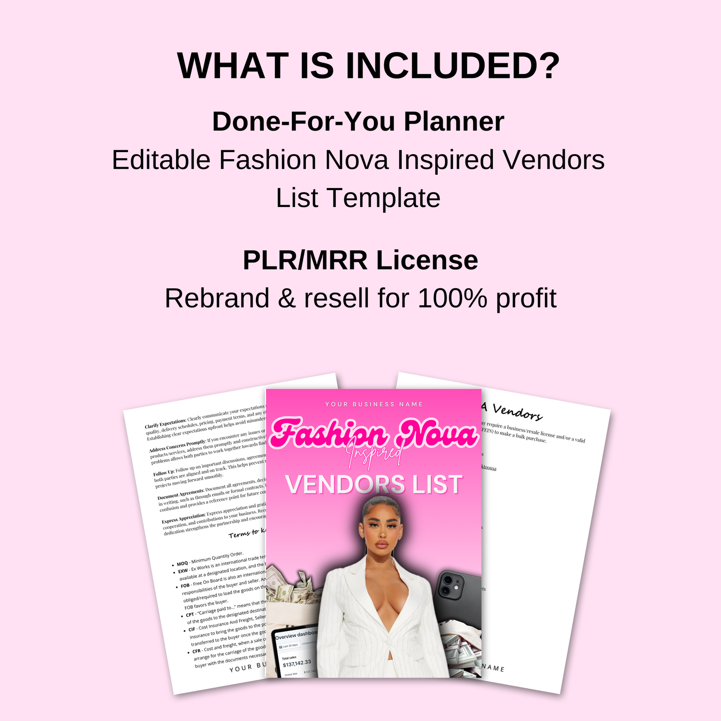 PLR Editable Fashion Nova Inspired Vendors List