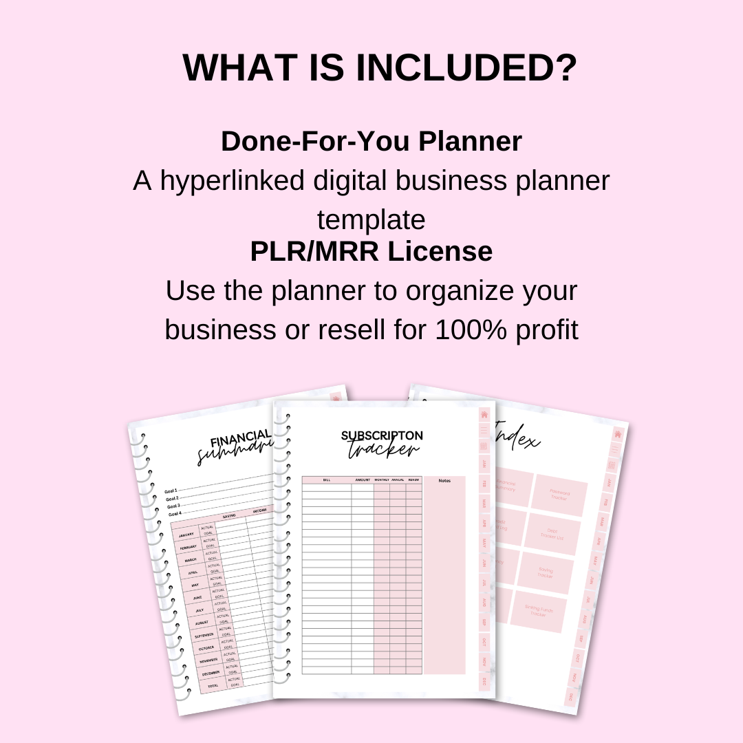 PLR Digital Business Planner