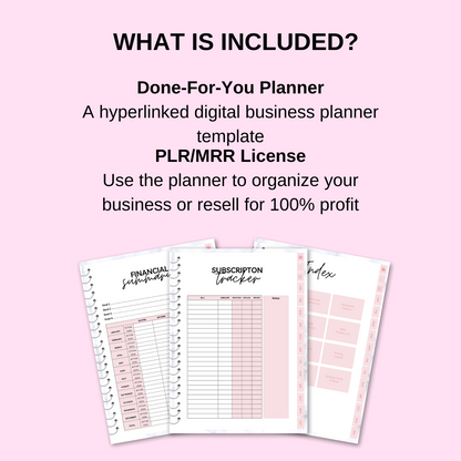 PLR Digital Business Planner