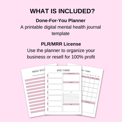 PLR Printable Mental Health Journal Template