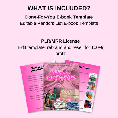 Editable Vendors List E-book Template