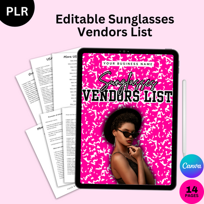 PLR Sunglasses Vendors List