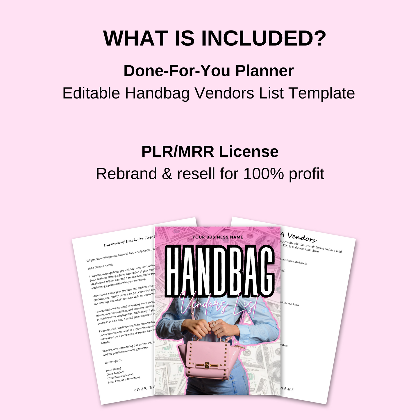 PLR Handbag Vendors List