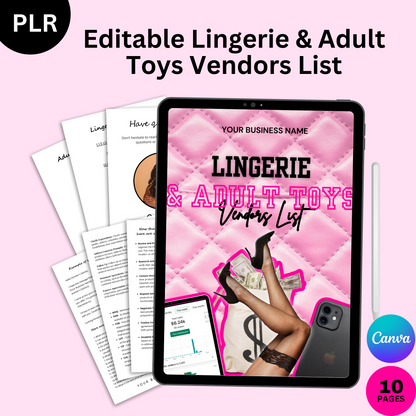 PLR Lingerie & Adult Toys Vendors List