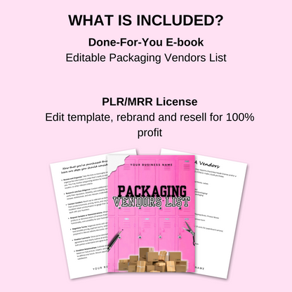 PLR Editable Packaging Vendors List