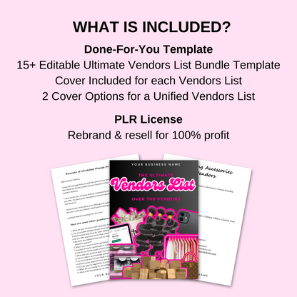 Ultimate Vendors List Bundle