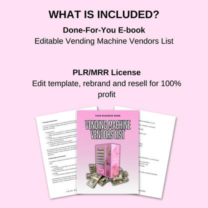 PLR Editable Vending Machine Vendors List