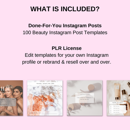 PLR Beauty Instagram Posts Template