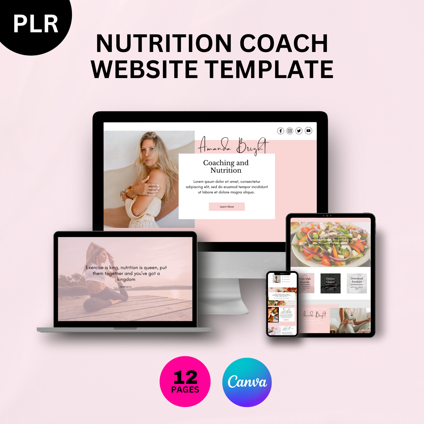 PLR Nutrition Coach Website Template