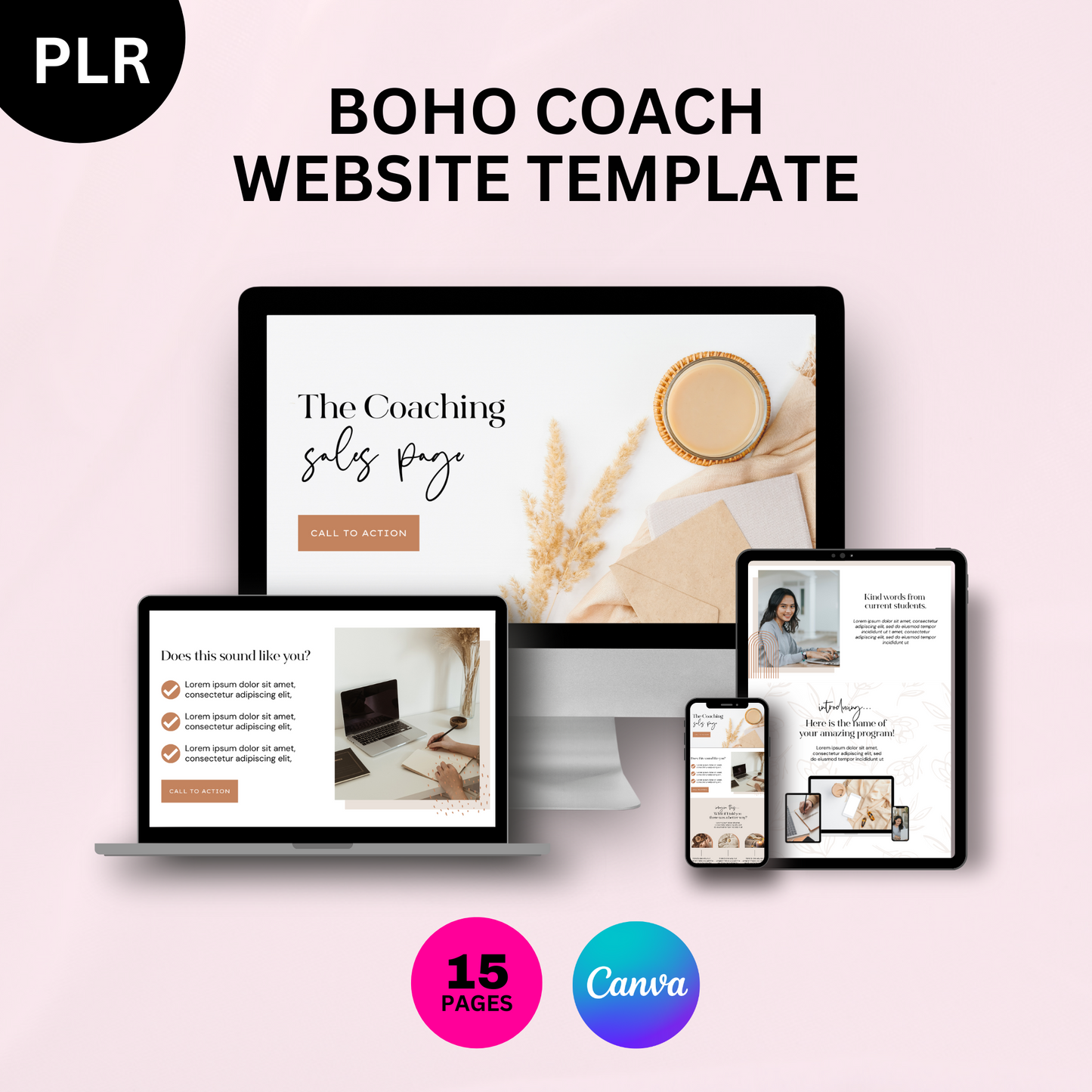 PLR Boho Coach Website Template