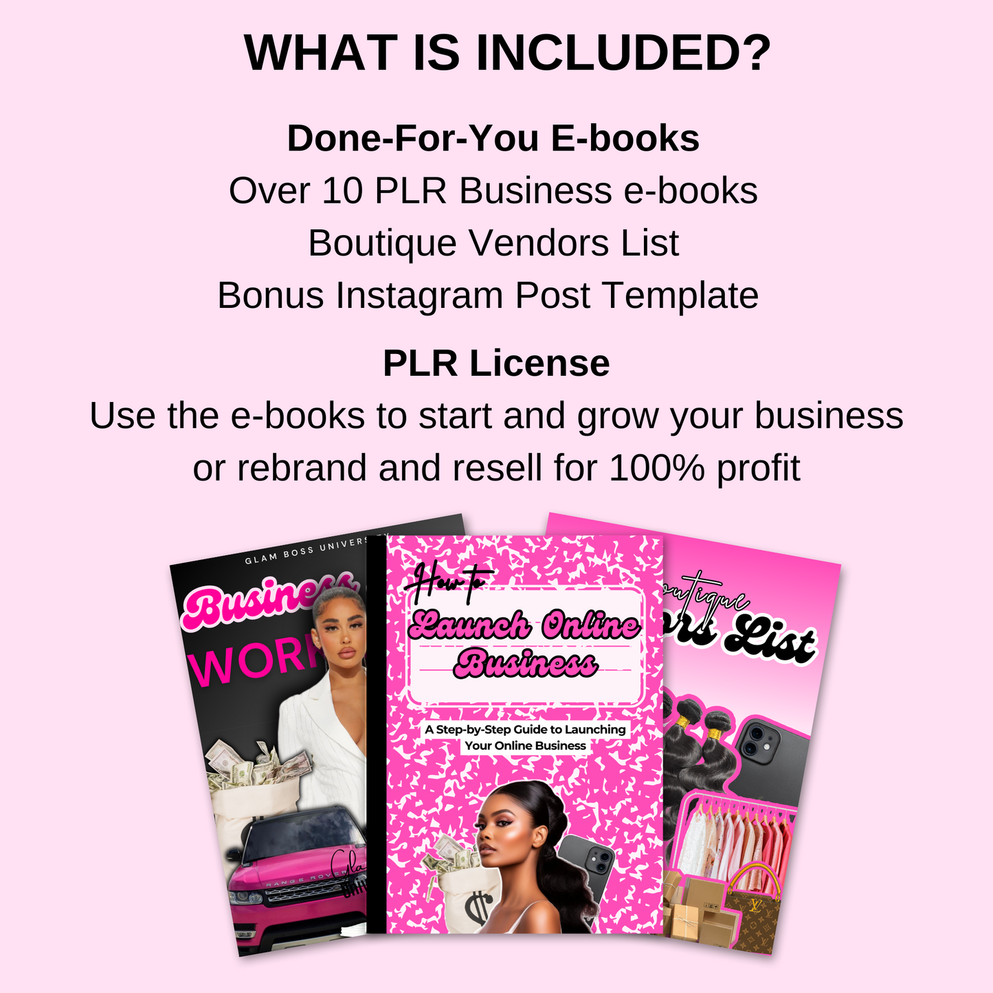 Baddie in Her Bag - Start Your Own Online Boutique PLR e-Book Bundle