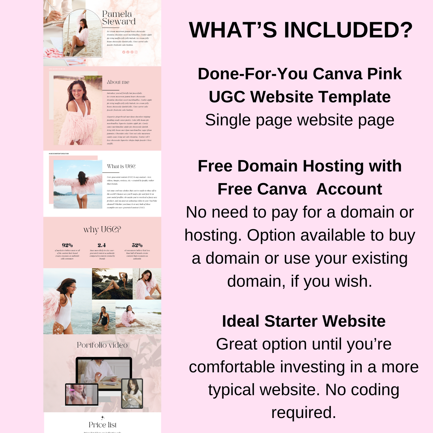 PLR Pink UGC Website Template