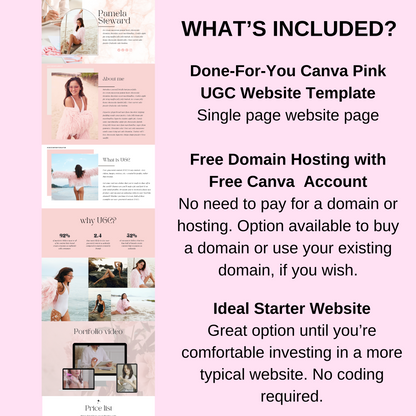 PLR Pink UGC Website Template