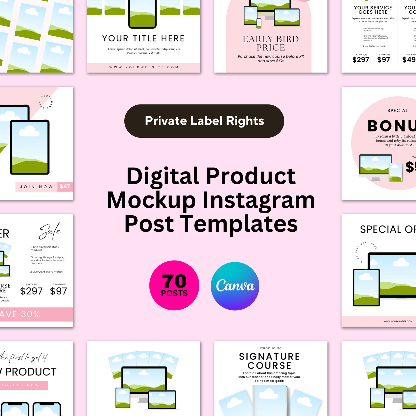 Digital Product Mockup Instagram Posts