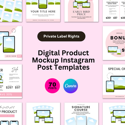 Digital Product Mockup Instagram Posts