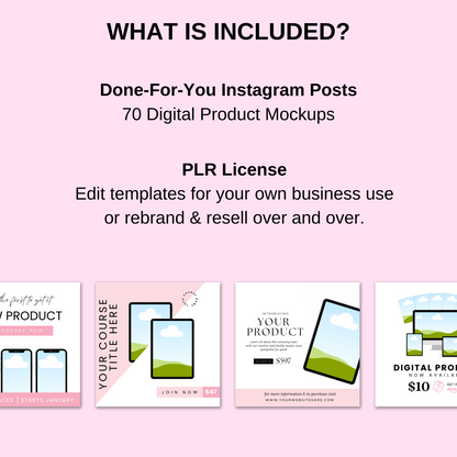 Digital Product Mockup Instagram Posts