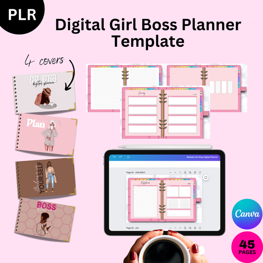 PLR Realistic Digital Girl Boss Planner