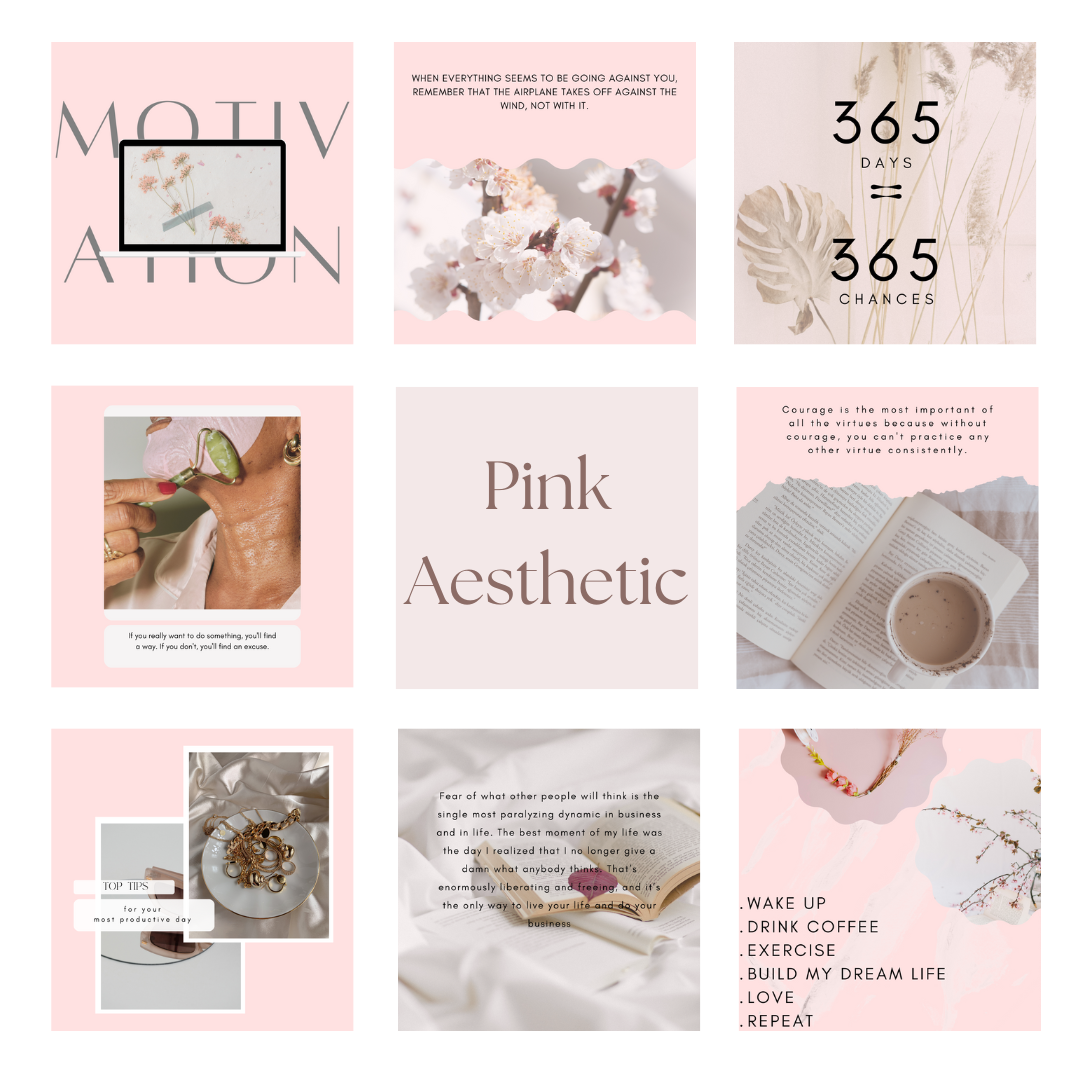Pink Aesthetic Social Media Template – Glam Boss University